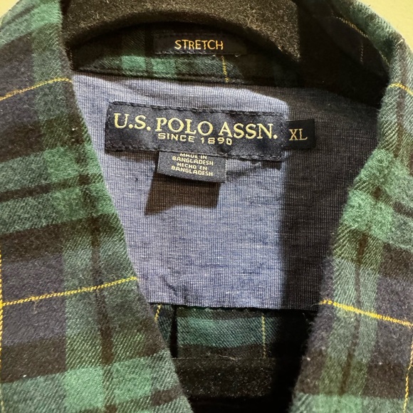 US Polo Assn Blue/Green Button Down Shirt Long Sleeves XL Armpit To Armpit 24” - Picture 2 of 7